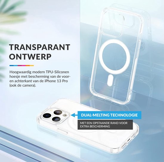 YONO Hoesje geschikt voor iPhone 13 Pro met Draadloos Opladen Functie - Shock Proof Magnetische Case - Transparant