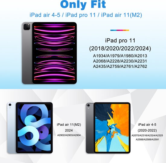 YONO Hoes geschikt voor iPad Air 2024 - 11 Inch - iPad Pro 2022 - 2021 - Case Cover - Tablet Hoesje - Donkergroen