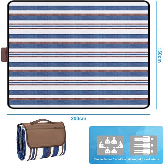 YONO Picknickkleed Waterdicht - 200 x 150 cm - Picknickdeken - Strandlaken - Buitenkleed XL