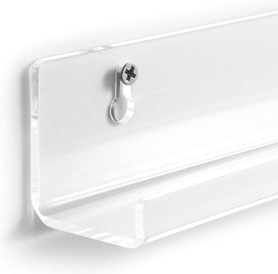 YONO LP Opbergsysteem Acryl - Houder aan de Muur - Platen Standaard - Display - Vinyl Rek - Platenhouder - 6 Stuks - Transparant