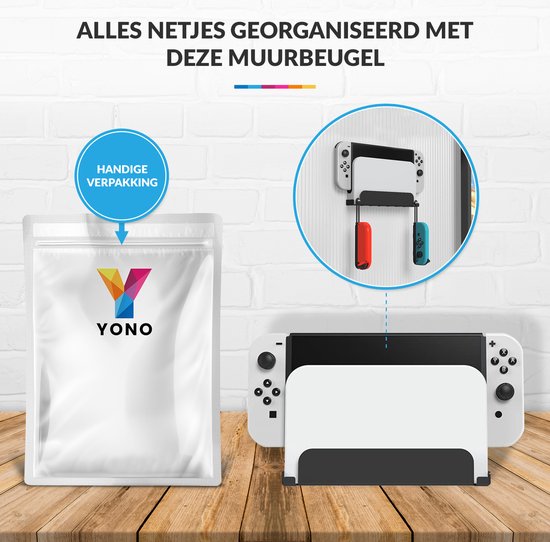 YONO Muurbeugel geschikt voor Nintendo Switch / Oled - Wall Mount Houder - Zwart
