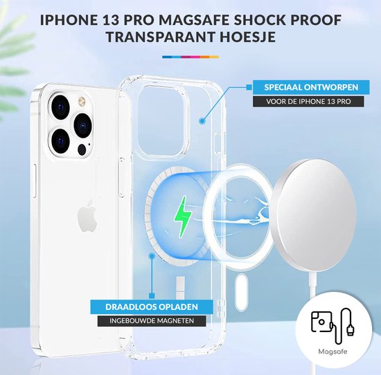 YONO Hoesje geschikt voor iPhone 13 Pro met Draadloos Opladen Functie - Shock Proof Magnetische Case - Transparant