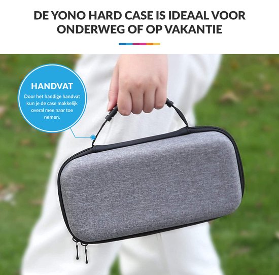 YONO Hard Case Medium geschikt voor Nintendo Switch / Oled - Koffer Opbergtas voor Joy Con en Accessoires - Grijs