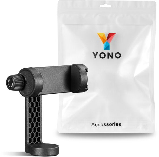 YONO 360º Draaibare Telefoonhouder voor Statief - Universeel met Cold Shoe Mount - Voor Smartphones tot 7 Inch - Zwart