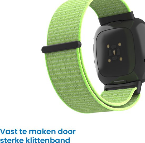 YONO Nylon Velcro Bandje geschikt voor Fitbit Versa 4 / Sense 2 - Vibrant