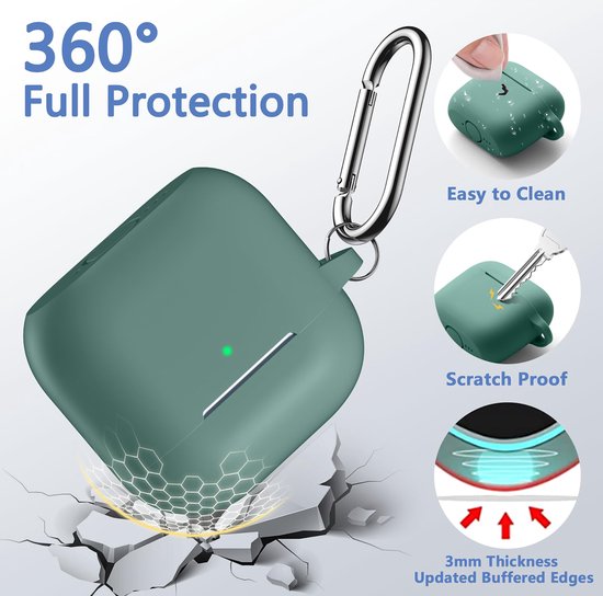 YONO Hoesje geschikt voor Airpods 4 - Case - Siliconen - Leisteen