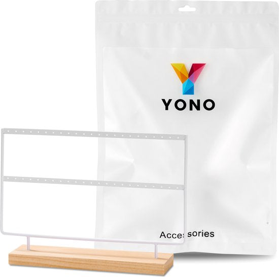 YONO Oorbellenrekje - Sieradenrekje - Oorbellen - Organizer - Sieradenhouder - Opbergen - 40 gaatjes - Wit