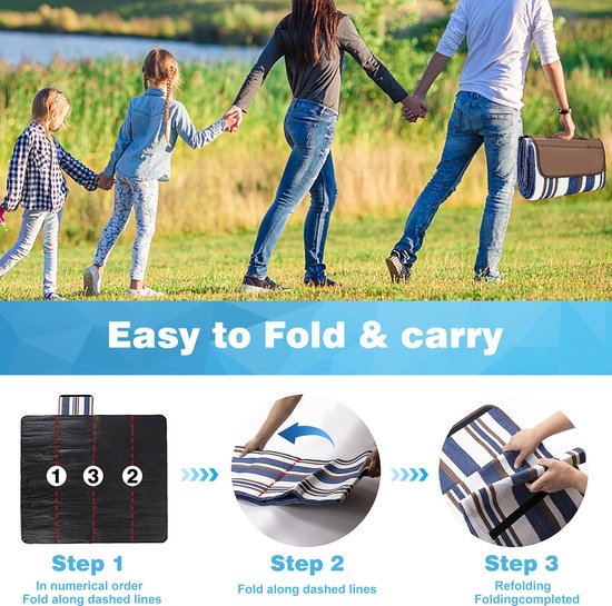 YONO Picknickkleed Waterdicht - 200 x 150 cm - Picknickdeken - Strandlaken - Buitenkleed XL