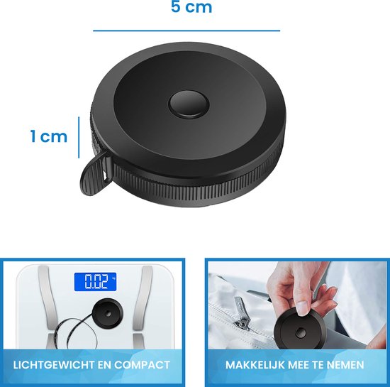 YONO Meetlint Lichaam - Omtrekmeter - 150 cm - Meetlint - Rolmaat - Kleding - Set