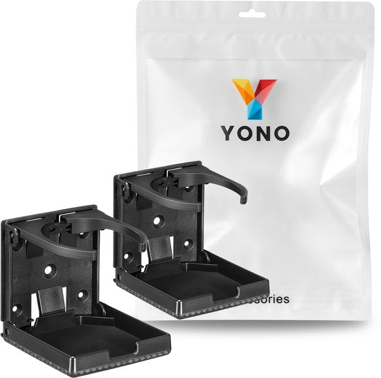 YONO Inbouw Bekerhouder - Universeel geschikt voor Boot, Vrachtwagen, Auto - Inklapbaar en Verstelbaar - 2 Stuks