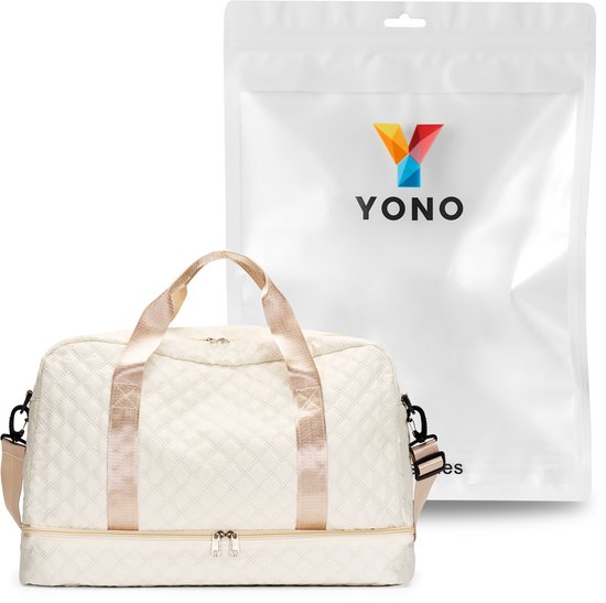 YONO Reistas Handbagage - Weekendtas 50x30x25 - Duffel Bag - Dames - Heren - Beige Champagne