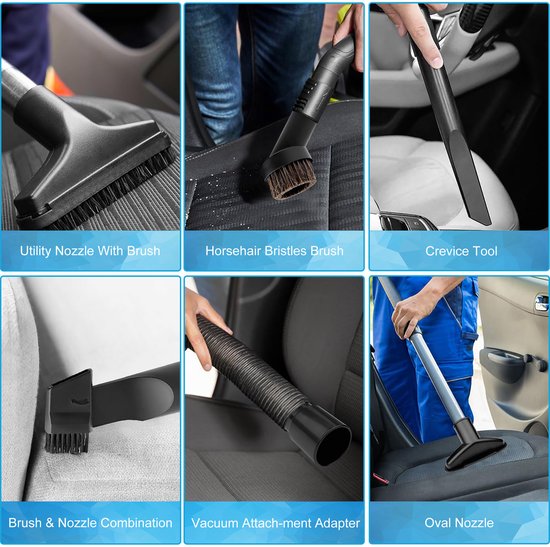 YONO Stofzuiger Zuigmond Set - 6 Stuks - Universeel Opzetstuk - geschikt voor Miele - Philips - AEG - Karcher - Bosch - Borstel - Mondstuk - Hulpstukken - Onderdelen