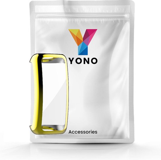 YONO Bumper geschikt voor Fitbit Inspire 3 – Siliconen Case – Screenprotector Hoesje – Goud