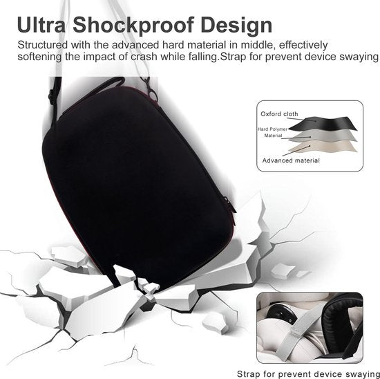 YONO Case geschikt voor Meta Quest 3 – Opberghoes Koffer voor VR Bril en Accessoires - Hard Cover – Zwart