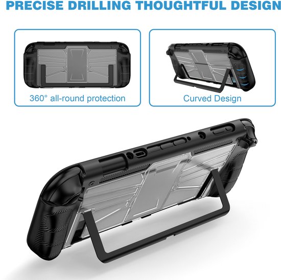 YONO Grip Case geschikt voor Nintendo Switch 2 - Ergonomische Cover met Standaard - Zwart