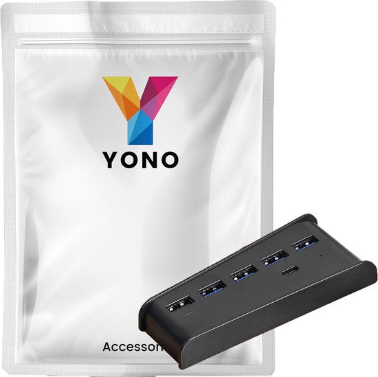 YONO USB Hub geschikt voor Playstation 5 - PS5 USB A en C - 6 Poorts - Zwart
