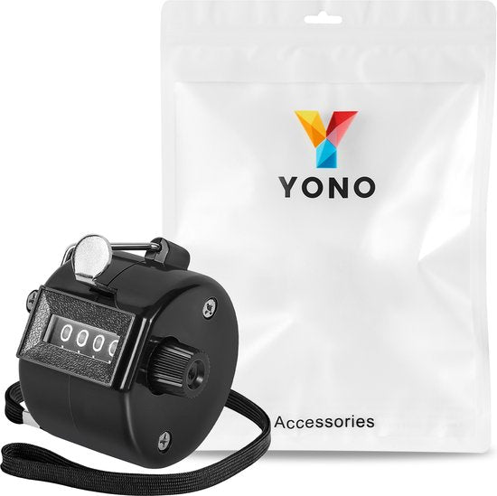 YONO Handteller Klikker - Personenteller - Tally Counter - Klantenteller - Zwart