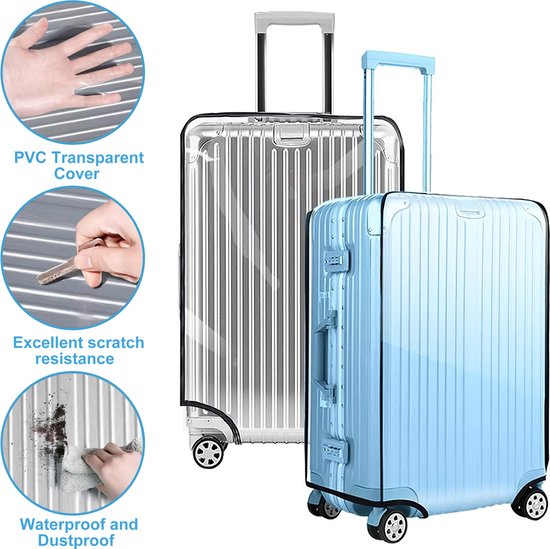 YONO Kofferhoes Transparant - Koffer Beschermhoes - Medium