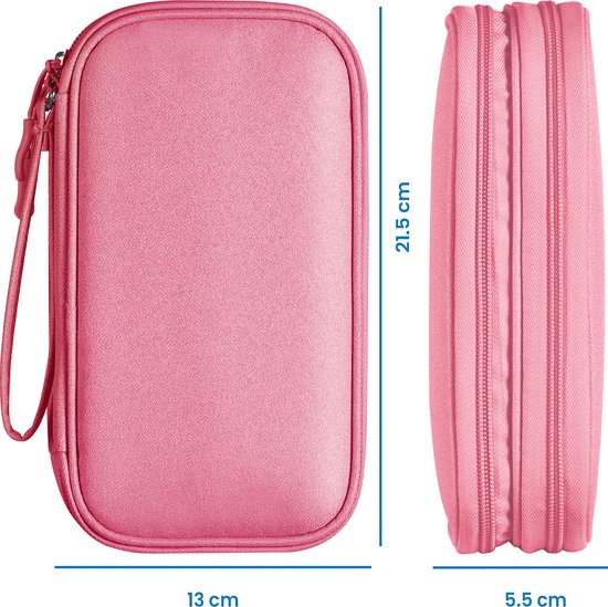 YONO Kabel Organiser Tas - Kabeltas - Organizer Etui - Opbergtas voor Kabels en Accessoires - Small - Roze