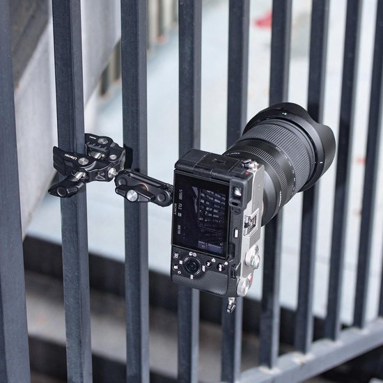 Ulanzi R094 Super Clamp statiefklem - Buisklem met balhoofd en Magic Arm - Tot 6 centimeter dik - 3/8 inch schroefgat