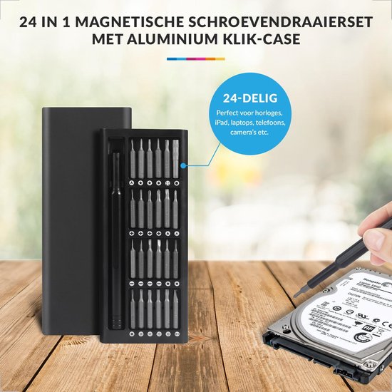 Professionele Precisie Schroevendraaierset 24-Delig Magnetisch - Gereedschap geschikt voor Laptop / Camera / Smartphone / iPhone / Tablet / Macbook / Brillen / Horloges / Uurwerk