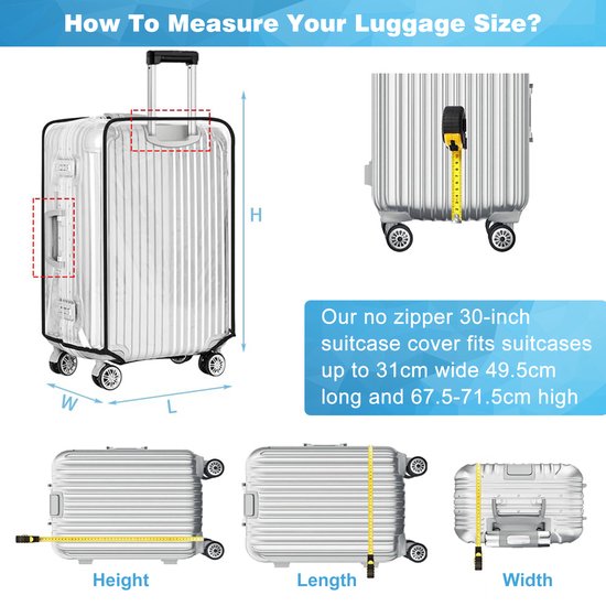 YONO Kofferhoes Transparant - Koffer Beschermhoes - XL