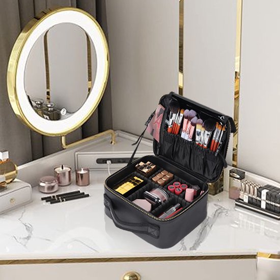 YONO Make Up Tas met Organizers - Beautycase Koffer - Dames en Meisjes - Zwart