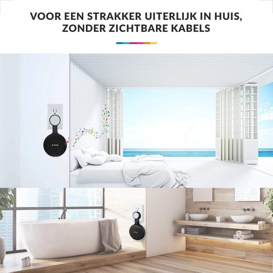 YONO Houder geschikt voor Google Nest Mini – Wall Mount – Zwart
