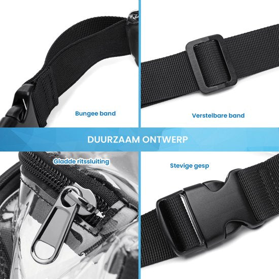 YONO Fanny Pack Doorzichtig - Heuptasje geschikt voor Festival / Reizen - Telefoontasje Crossbody - Buideltasje voor Dames en Heren – Transparant