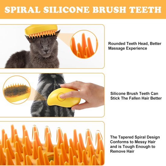 YONO Stoomborstel Kat en Hond - Kattenborstel Stoom - Hondenborstel - Kattenkam Kortharig en Langharig