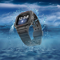 YONO Shock Resist Bandje geschikt voor Fitbit Versa 3 / 4 / Sense - Zwart