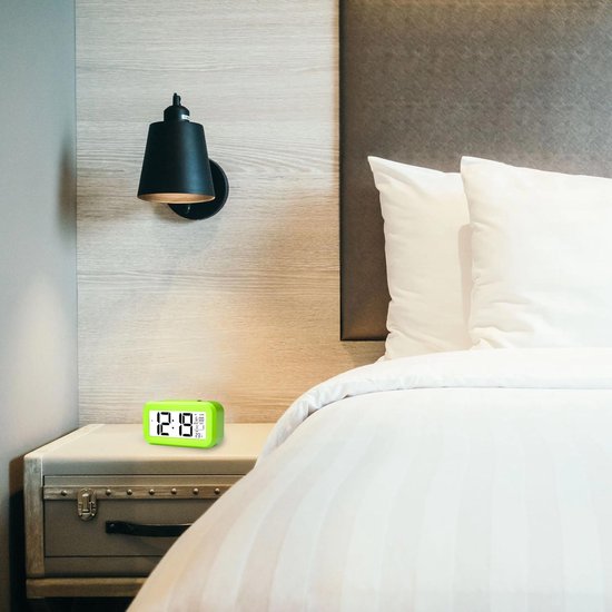 YONO Alarmklok - Digitale Wekker - Klok Slaapkamer - Kinderen en Volwassenen - Snooze Functie - Groen