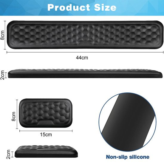 YONO Polssteun Toetsenbord en Muis - Ergonomisch - Computer - Laptop - Anti Slip - Ondersteuning - Zwart