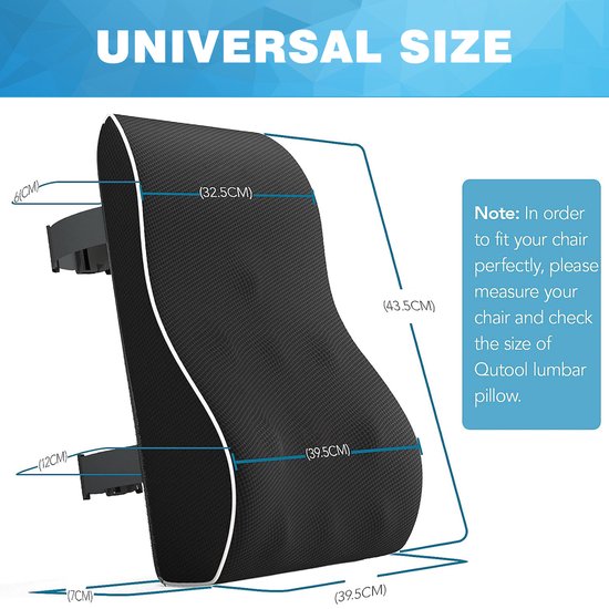YONO Rugkussen Onderrug Ergonomisch - Autostoel - Bureaustoel - Memory Foam - Orthopedisch Lendekussen - Rugsteun
