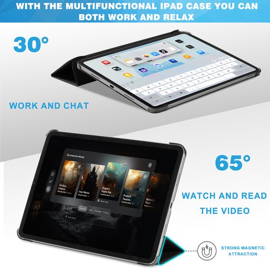 YONO Hoes geschikt voor iPad Air 2024 - 11 Inch - iPad Pro 2022 - 2021 - Case Cover - Tablet Hoesje - Zwart