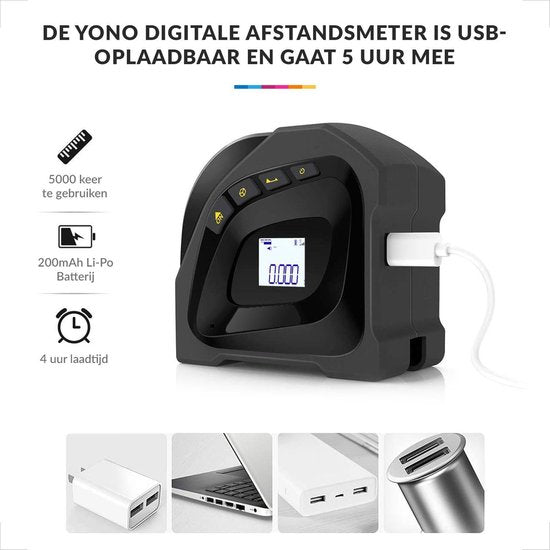 YONO Laser Afstandsmeter – Lasermeter 40 Meter met Rolmaat – Digitaal