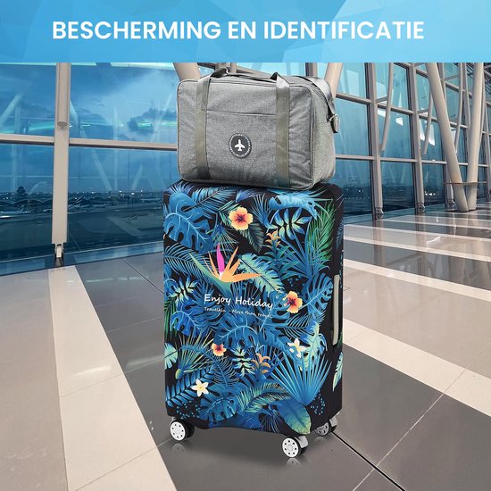 YONO Kofferhoes Elastisch - Wasbare Koffer Beschermhoes - XL - Tropical Blue