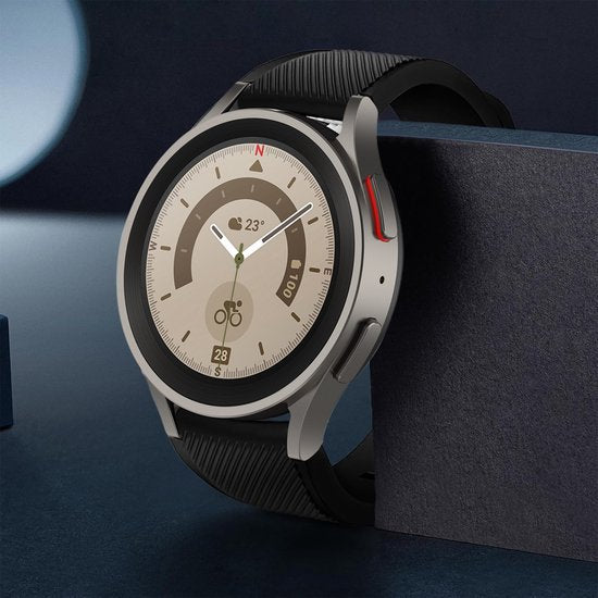 YONO Siliconen Smartwatch Bandje 20mm - geschikt voor Samsung Galaxy Watch 7 - 40mm - 44mm - 6 - Classic - 5 - Pro - 4 - FE - zwart