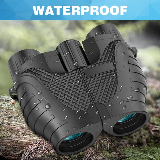 YONO Verrekijker voor Volwassene 10x25 - Compact en Waterdicht - Met Nekkoord en Draagtas - Zwart