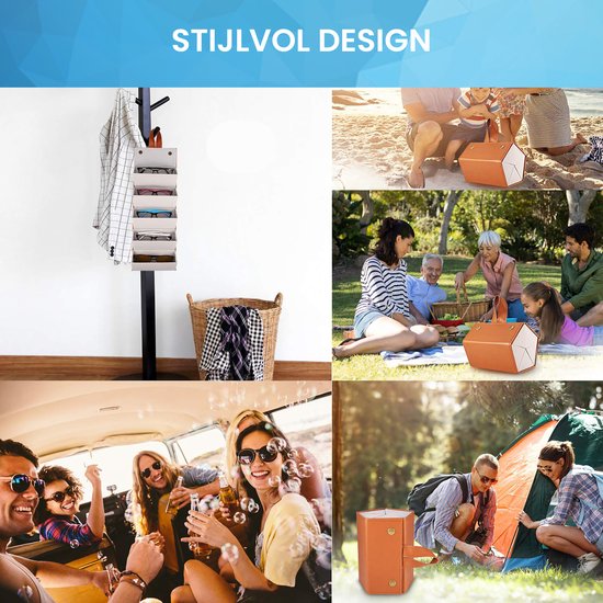 YONO Brillenkoker Hard Case voor Onderweg - Brillendoos Opbergbox tot 5 Brillen - Etui Opbergsysteem - Bruin