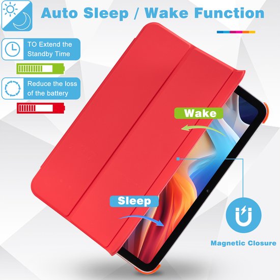 YONO Hoes geschikt voor iPad 10e Generatie - 2022 - 10.9 inch - Case Cover - Tablet Hoesje - Rood