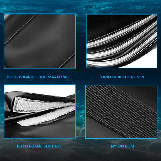 YONO Heuptasje Waterdicht - Fanny Pack - Waterdichte Heuptas - Vakantie - Reizen - Festival - Dames en Heren - Zwart