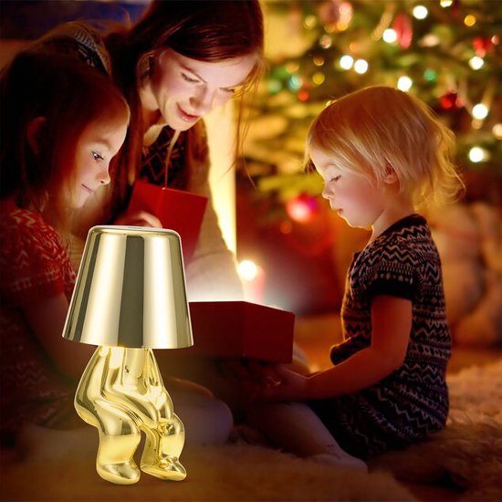 YONO Decoratieve Tafellamp Oplaadbaar - Nachtlampje Slaapkamer - Bureaulamp Woonkamer - Woondecoratie Beelden en Figuren - Waar - Goud