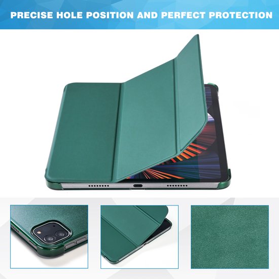 YONO Hoes geschikt voor iPad Air 2024 - 11 Inch - iPad Pro 2022 - 2021 - Case Cover - Tablet Hoesje - Donkergroen