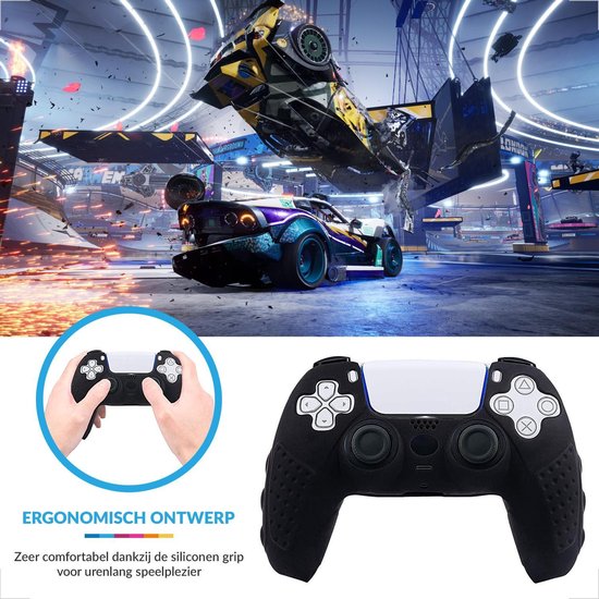 YONO Controller Hoesje geschikt voor PS5 – Skin met Thumb Grip Playstation 5 – Zwart