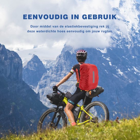 YONO Regenhoes Rugzak Waterdicht - Backpack Hoes - Reflecterend - 20 tot 29 Liter - Rood - S