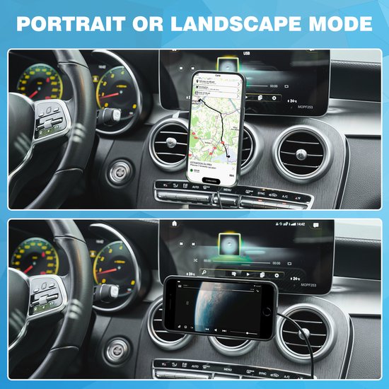 YONO Telefoonhouder Auto Magnetisch - Autohouder - Magnetische Oplader USB-C - geschikt voor Magsafe - Ventilatie Bevestiging - Zwart