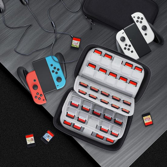 YONO Game Card Case geschikt voor Nintendo Switch - 80 Slots - Spellen Opbergen Hoes - Zwart