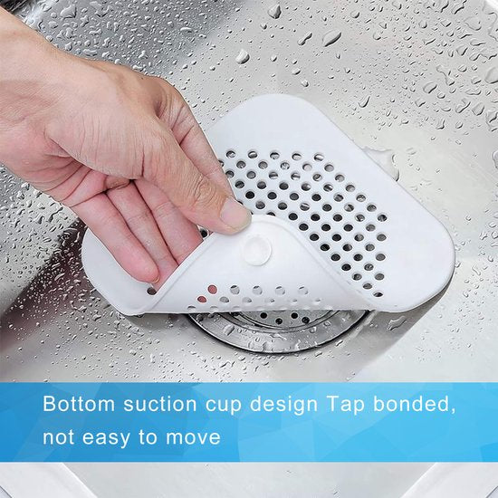 YONO Siliconen Gootsteen Zeef - Afvoerzeef 14cm - Badkamer - Douche - Keuken - Wit