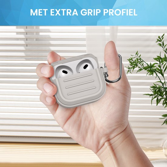 YONO Hoesje geschikt voor Apple Airpods 3 - Army Case - Beige